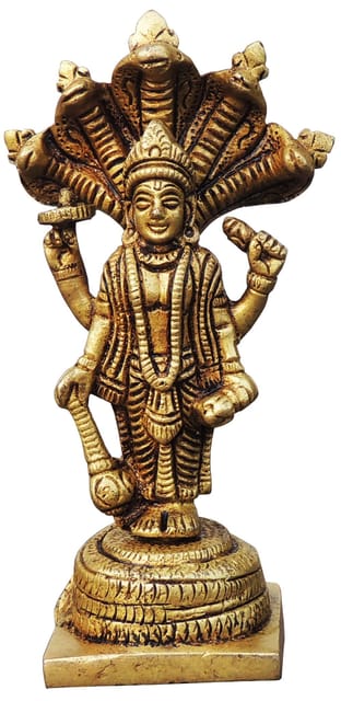 Brass Showpiece Vishnu God Idol Statue - 3*1.7*5 Inch (BS1759 C)