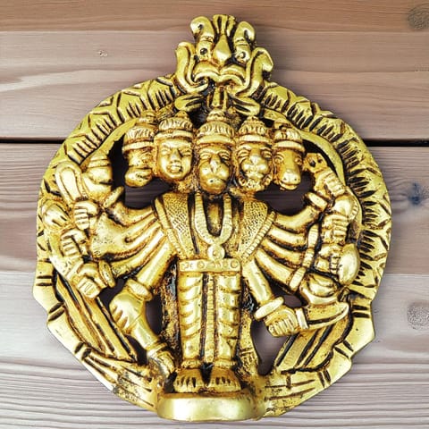 Brass Showpiece Panchmukhi Hanuman God Idol Statue - 3.5*1*4 Inch (BS1758 B)