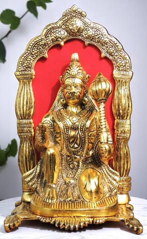 Aluminium  Showpiece Hanuman Ji - 6.1*5.5*12.5 Inch (AS350 G)