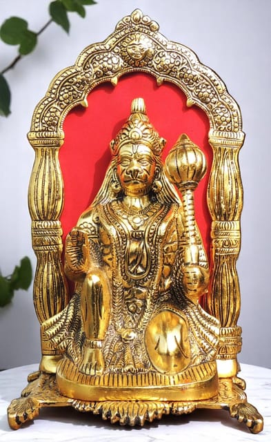Aluminium  Showpiece Hanuman Ji - 6.1*5.5*12.5 Inch (AS350 G)