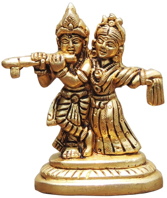 Brass Showpiece Radha Krishna God Idol Statue - 2.5*1.5*3.2Inch (BS1739 B)