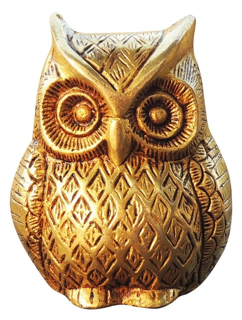Brass Home Decorative Owl Showpiece Statue - 2*2.5*3 Inch (AN237 C)
