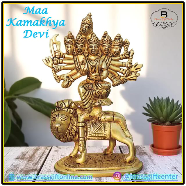 Brass Showpiece Maa Kamakhya Devi God Idol Statue - 5*2.5*9.5 Inch (BS1788 B)