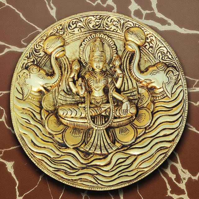 Brass Showpiece Wall Hanging Laxmi Ji God Idol Statue - 7.5*1*7.5 Inch (BS1796 E)