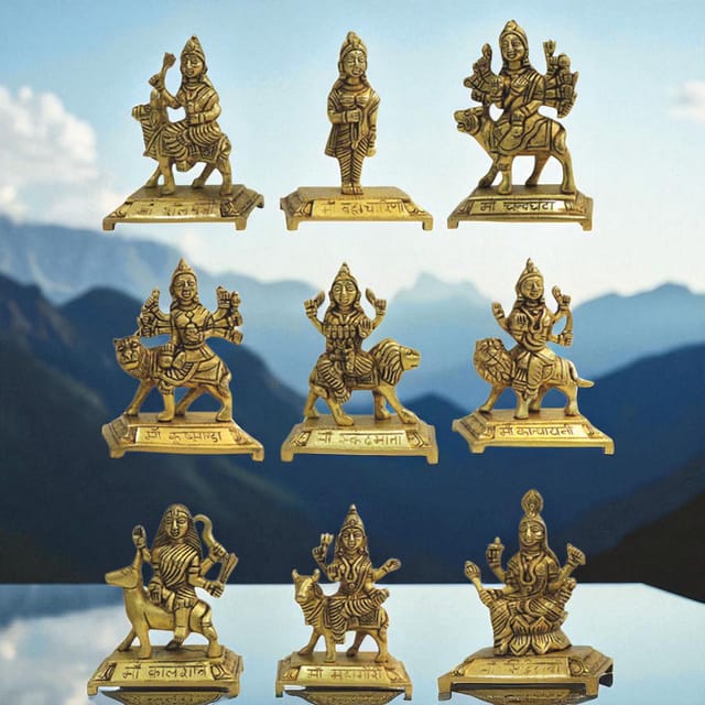 Brass Showpiece Nau Durga [Nine Durga] Statue (BS1271 E)