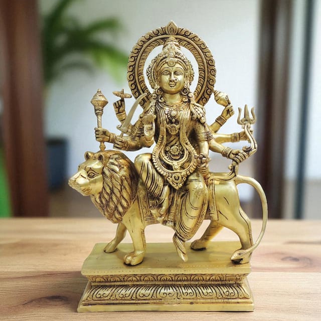 Brass Showpiece Durga Ji God Idol Statue - 11.5*4.5*17 Inch (BS1779 J)