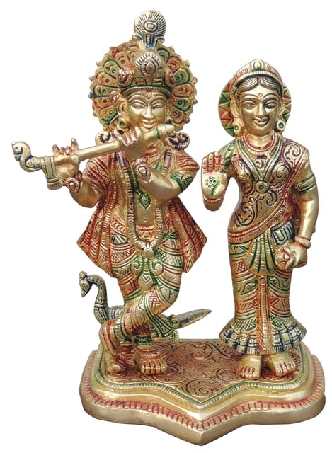 Brass Showpiece Radha Krishna God Idol Statue - 6*3.2*8 Inch (BS1747 D)