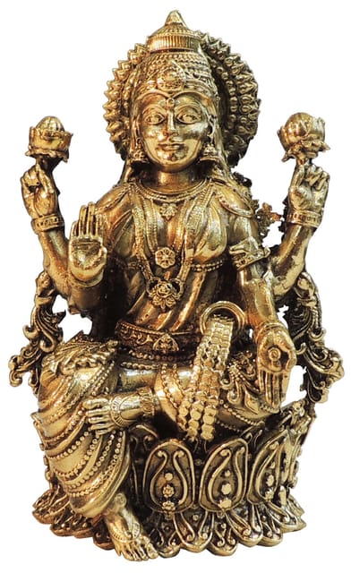 Brass Showpiece Laxmi Ji God Idol Statue - 3*3*5 Inch (BS1823 L)