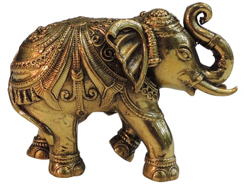 Brass Showpiece Elephant God Idol Statue - 4*1.5*3 Inch (BS1707 F)