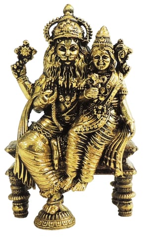 Brass Showpiece Narsingh Bhagwan God Idol Statue - 3.2*2.5*5.5Inch (BS1807 H)