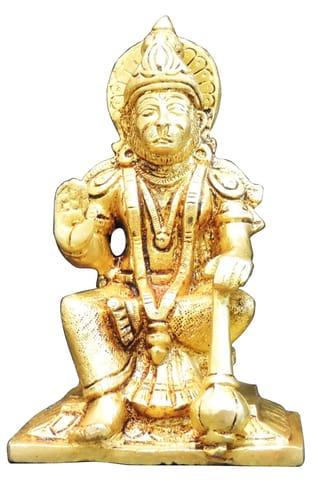 Brass Showpiece Hanuman Ji Statue Idol - 3.7*2.7*6 Inch (BS1527 E)