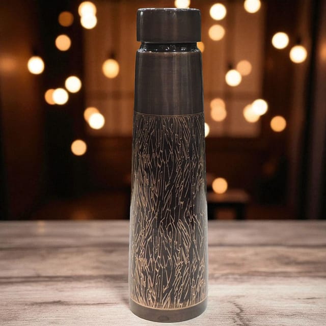 Copper Drinking Water Bottle, Capacity : 900 ML - 2.6*2.6*10.5 Inch (BC202 E)