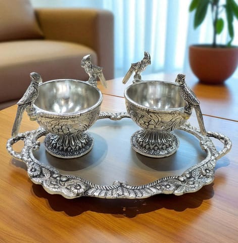 Brass Decorative Tray - 11*6.5*0.5 Inch (AT075 D)