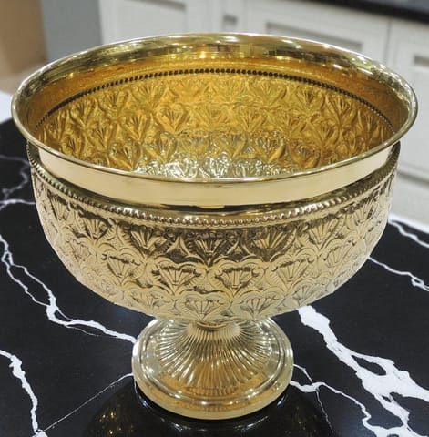 Brass Decorative Bowl With Stand - 9*9*10 Inch (AT073 E)