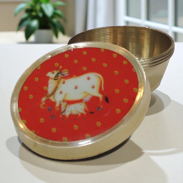 Brass Sindoor Box - 2*2*1 Inch (Z639 C)