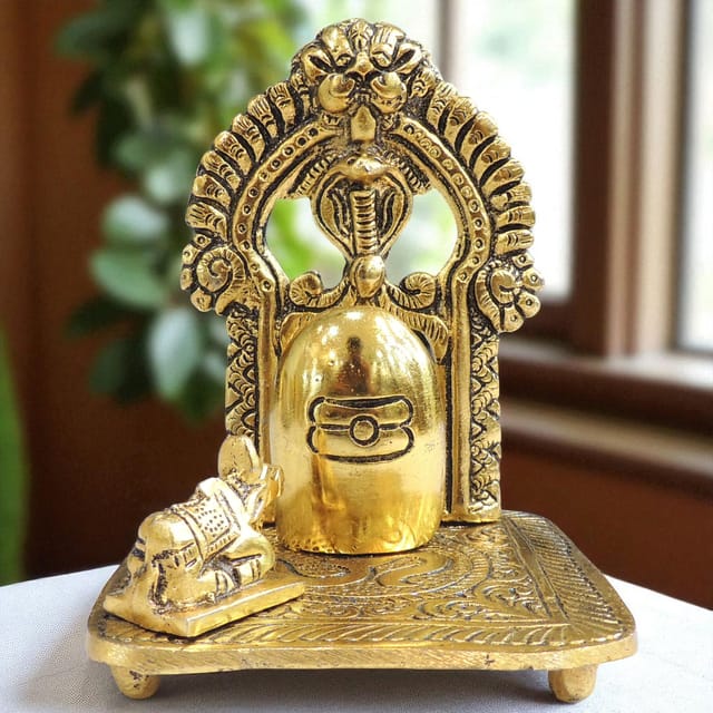 Aluminium Showpiece Shivling - 3.5*3.5*5 Inch (AS510 G)