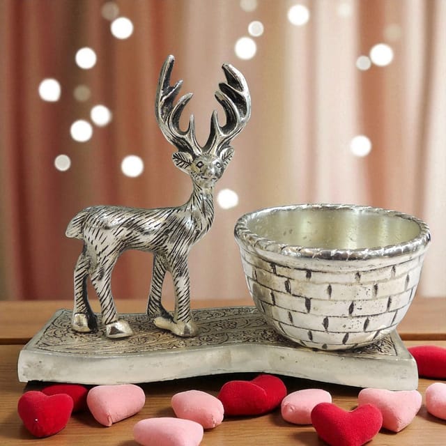 Aluminium Showpiece Deer Basket - 7*3.5*6 Inch (AS495 S)