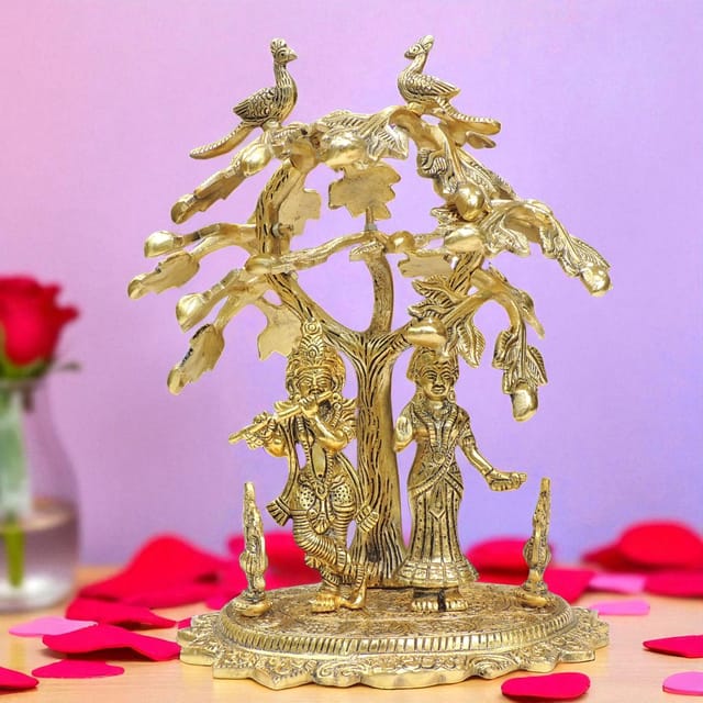 Aluminium Showpiece Radha Krishna - 11.5*6.5*12.5 Inch (AS486 G)