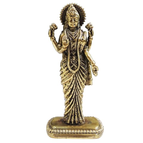 Brass Showpiece Standing Laxmi Ji God Idol Statue - 2*1.7*4.5 Inch (BS1855 C)