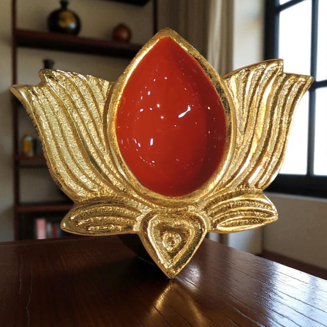 Aluminium Showpiece Kamal Deepak - 3.2*2*0.5 Inch (AS517 A)