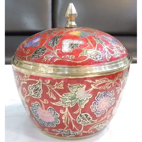 Brass Powder Pot - 6*6*6.5 Inch (Z377 G)