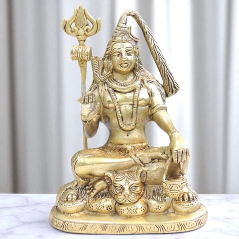 Brass Showpiece Shiv Ji God Idol Statue - 6.5*3.6*9 Inch (BS1834 D)