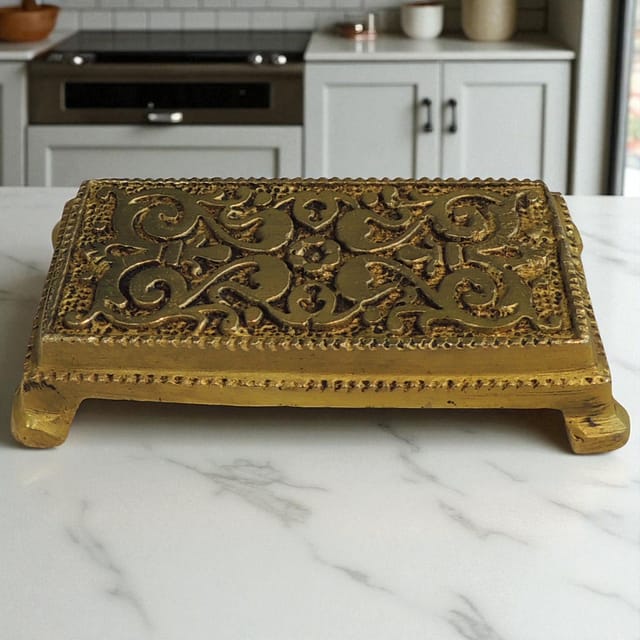 Brass Showpiece Chowki God Idol Statue - 3.2*2*0.5 Inch (BS1403 X)