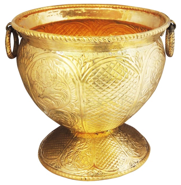 Brass Home Decorative Planter, Gamla - 15*15*14.5 Inch (F597 D)
