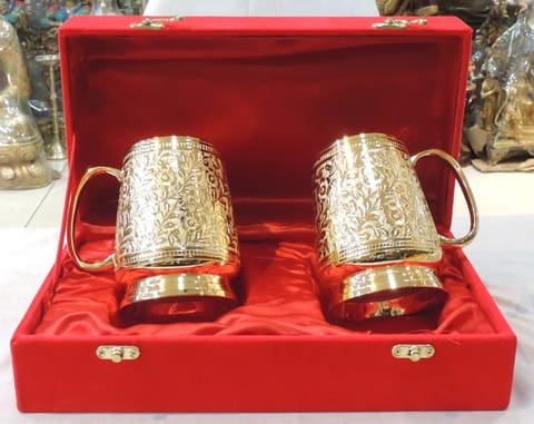 Brass Decorative Beer Mug Set Diwali Gifting Item (B307 A)