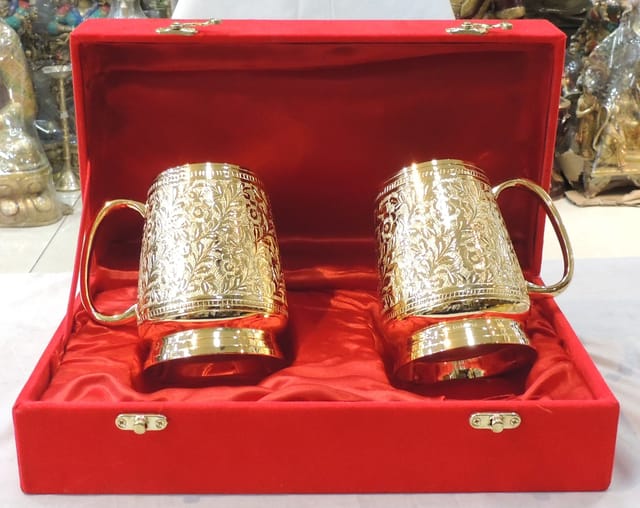 Brass Decorative Beer Mug Set Diwali Gifting Item (B307 A)