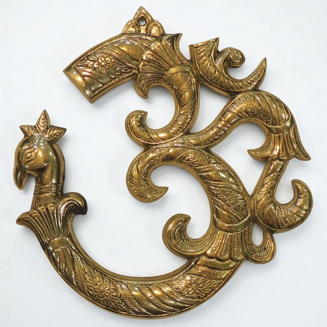 Brass Home Decor Wall Hanging Om - 10*0.5*10 Inch (F786 G)