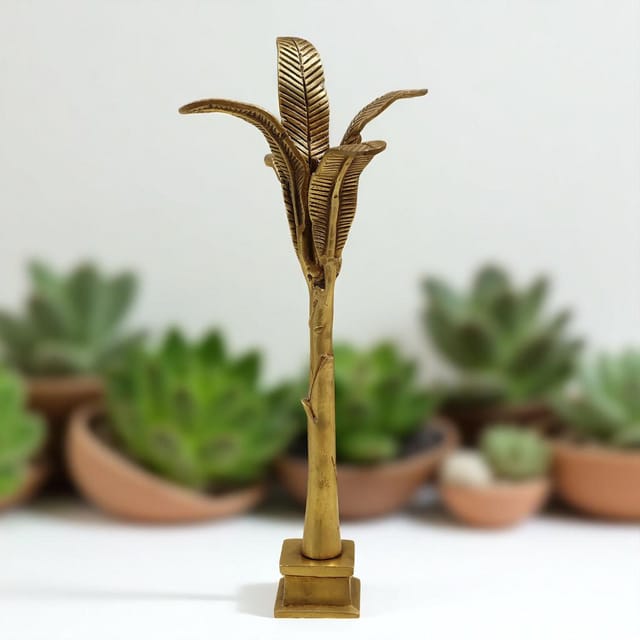 Brass Table Decor Showpiece Banana Tree - 5.2*5.2*11.5 Inch (BS1344 A)