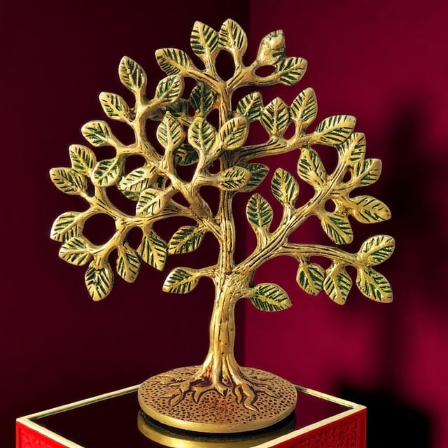 Brass Table Decor Showpiece Kalpavriksha Tree - 6*2.7*6.5 Inch (BS1295 C)