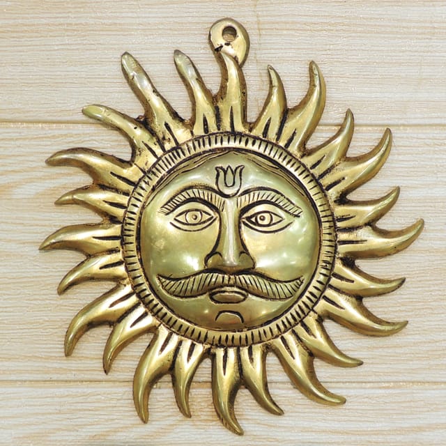 Brass Wall Hanging Showpiece Sun, Suraj Statue - 7*1*7.2 Inch (BS1843 B)