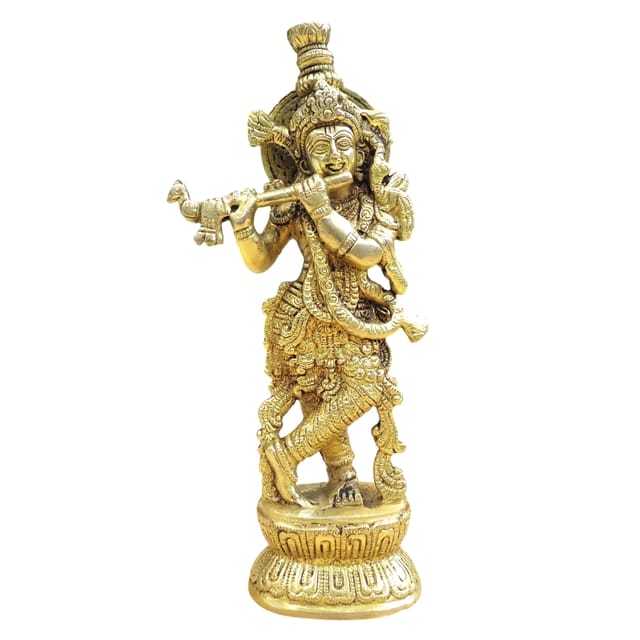 Brass Showpiece Krishna God Idol Statue - 3.5*2*9 Inch (BS844 X)