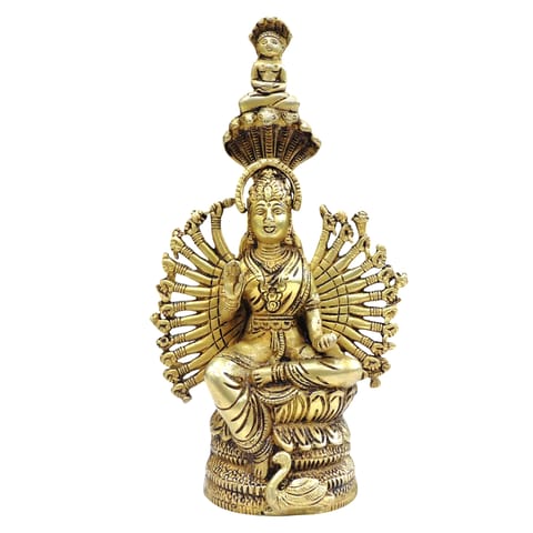 Brass Showpiece Gayatri Devi God Idol Statue - 6*3*11 Inch (BS1638 K)