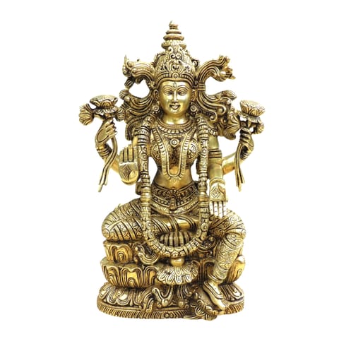 Brass Showpiece Laxmi God Idol Statue - 9.5*5*15 Inch (BS1891 L)