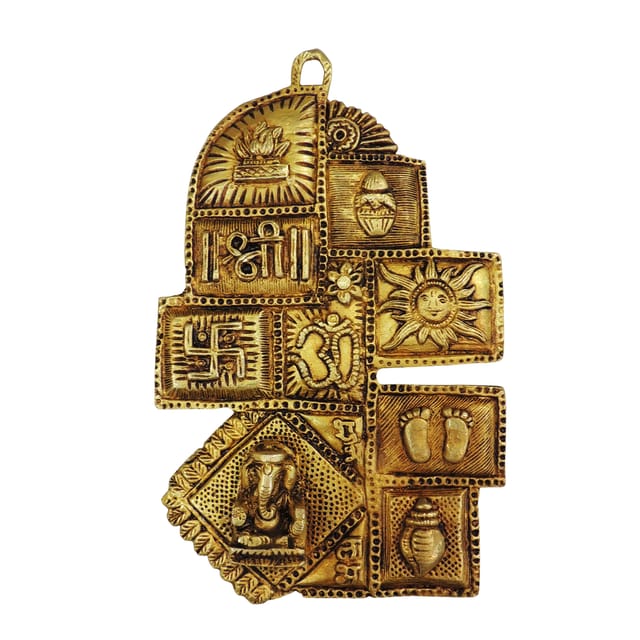 Brass Showpiece Yantra Plate Hanging God Idol Statue - 6*1*9.5 Inch (BS1888 D)