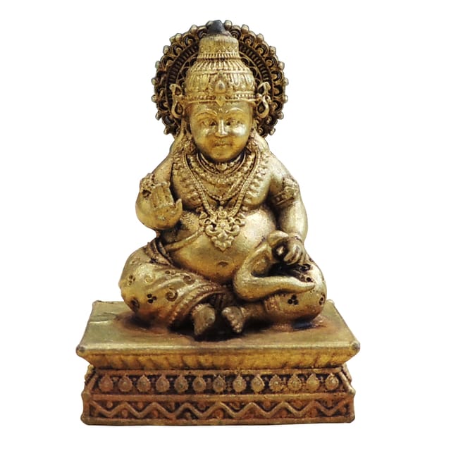Brass Showpiece Kuber Ji God Idol Statue - 2.6*1.2*2.5 Inch (BS1748 D)