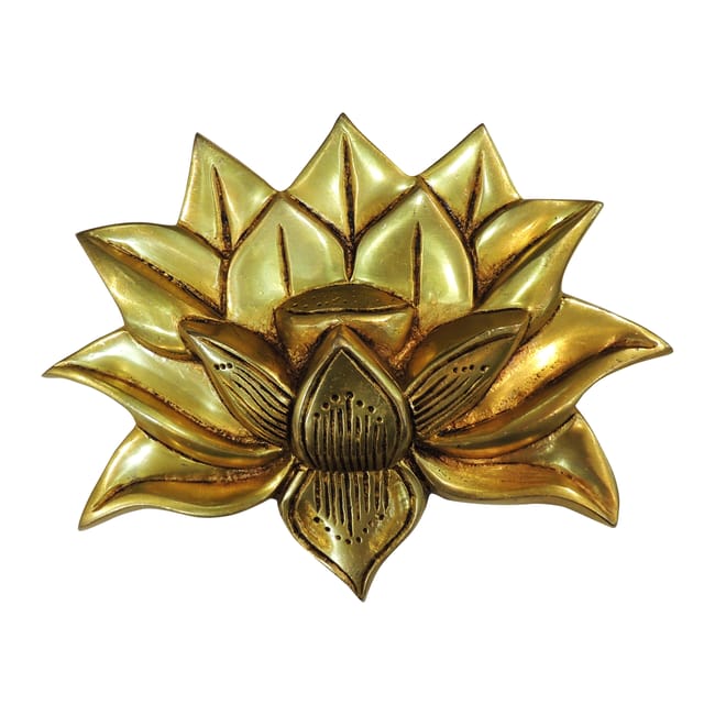 Brass Showpiece Lotus Statue - 6.6*1*5.2 Inch (BS1607 F)