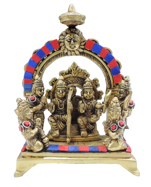 Brass Showpiece Ram Darbar God Idol Statue - 5*2.6*7 Inch (BS131 Z)