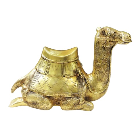 Brass Showpiece Camel Sitting Statue - 15.5*6*9.5 Inch (BS504)