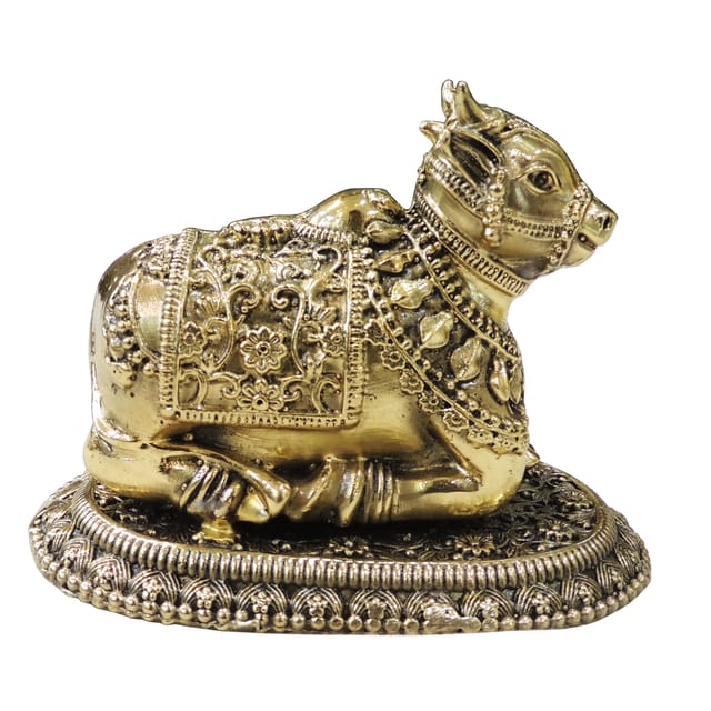 Brass Showpiece Nandi Statue - 4.2*2.7*3.1 Inch (BS1907 F)