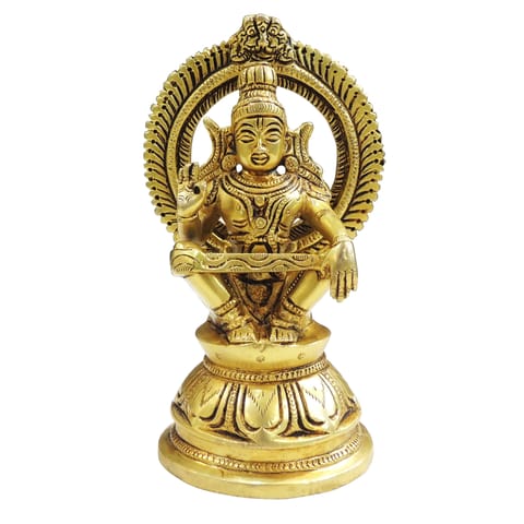 Brass Showpiece Ayyappan Statue - 4*3.2*7.2 Inch (BS1896 D)