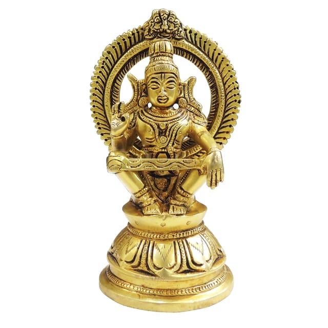 Brass Showpiece Ayyappan Statue - 4*3.2*7.2 Inch (BS1896 D)