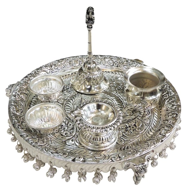 Brass Puja Thali - 11*11*2 Inch (Z609 F)