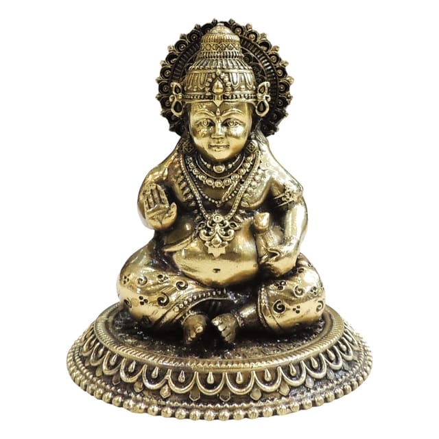 Brass Showpiece Kuber Ji Statue - 4*4*4.5 Inch (BS1748 K)