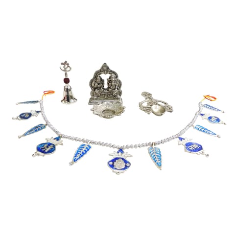 Aluminium Showpiece Laxmi Ganesh With Bandhanwar Gift Set (AS528 G)