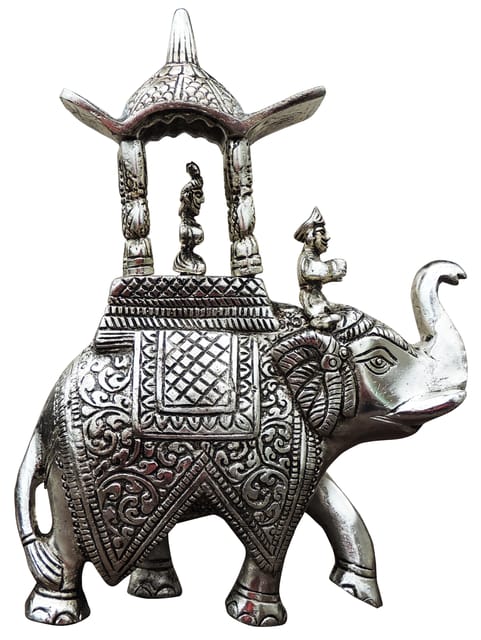 Aluminium Showpiece Elephant Statue - 7*2.5*10 Inch (AS473 S)