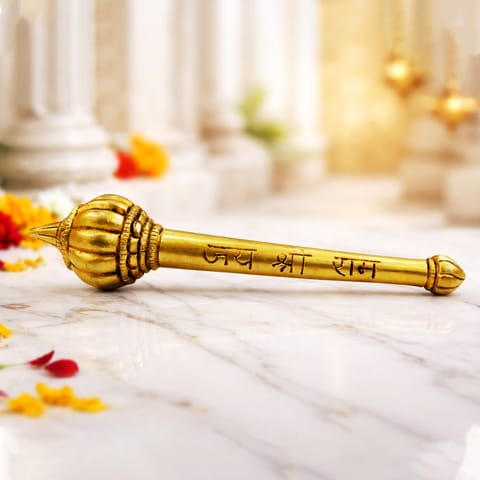 Brass Showpiece Hanuman Gada God Idol Statue - 3.7*0.5*0.5 Inch (BS1864 C)